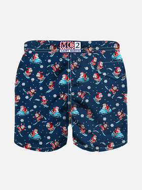 Boy light fabric swim shorts with Santa Claus print - MC2 Saint Barth