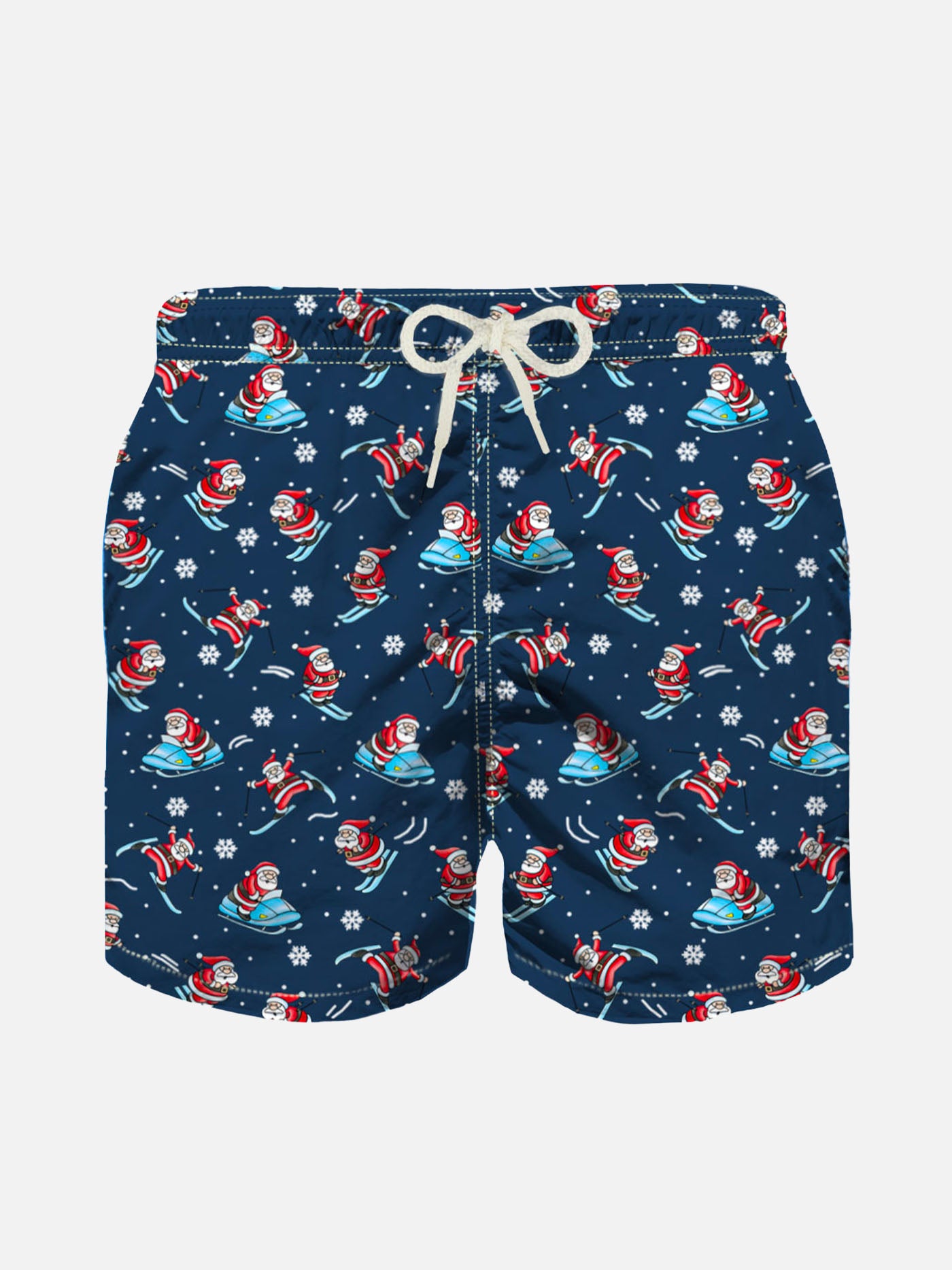 Boy light fabric swim shorts with Santa Claus print - MC2 Saint Barth
