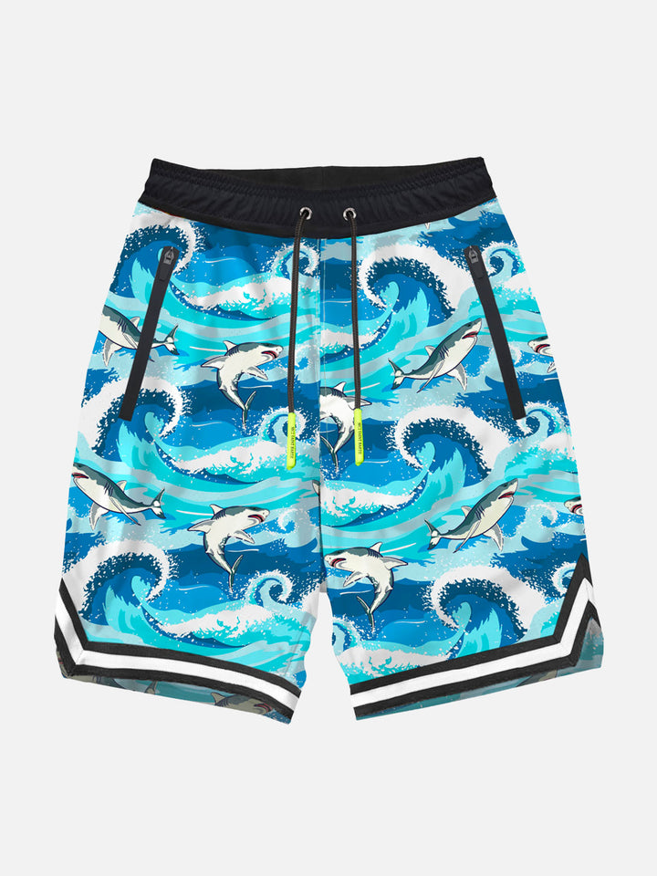 Shark print boy swim shorts surf style - MC2 Saint Barth