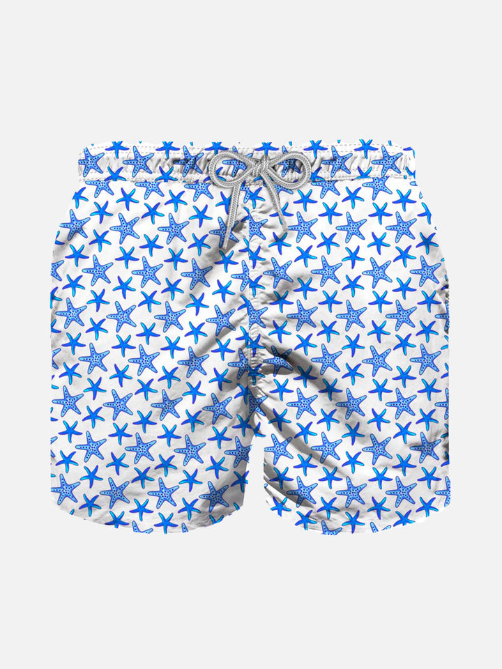Micro starfish all over print boy's light swimshorts - MC2 Saint Barth