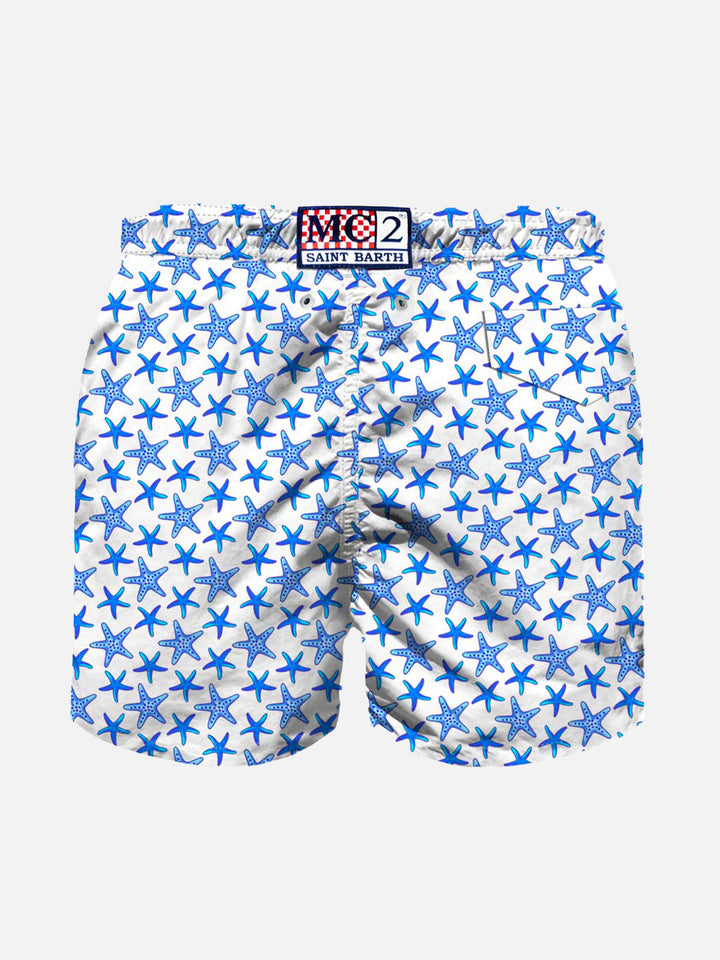 Micro starfish all over print boy's light swimshorts - MC2 Saint Barth