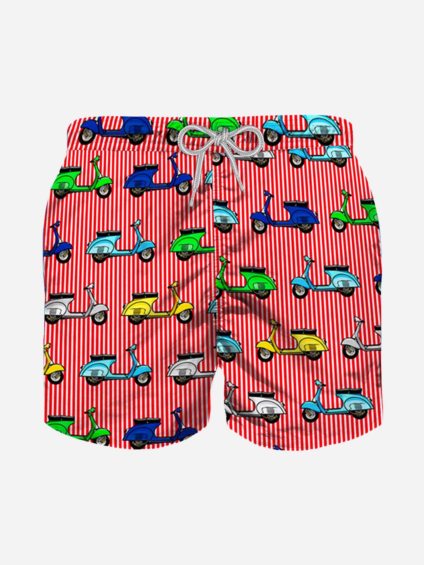 Boy swim shorts with multicolor Vespa all over print | VESPA PIAGGIO© - MC2 Saint Barth