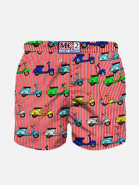 Boy swim shorts with multicolor Vespa all over print | VESPA PIAGGIO© - MC2 Saint Barth