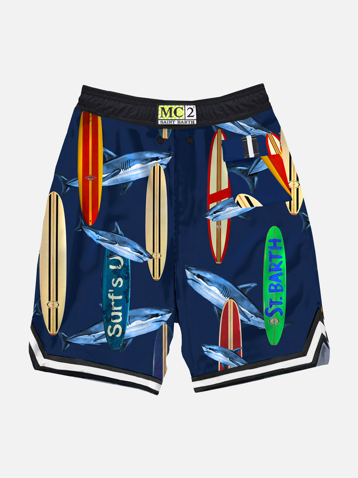 Surfboard print boy swim shorts - MC2 Saint Barth