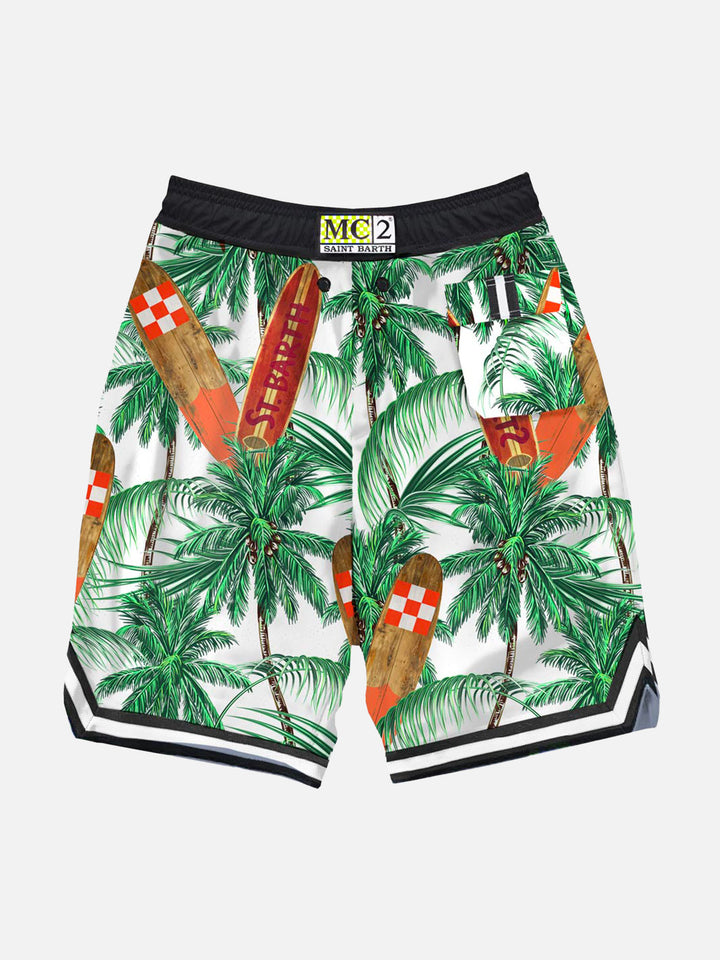 Surfboards print boy swim shorts - MC2 Saint Barth