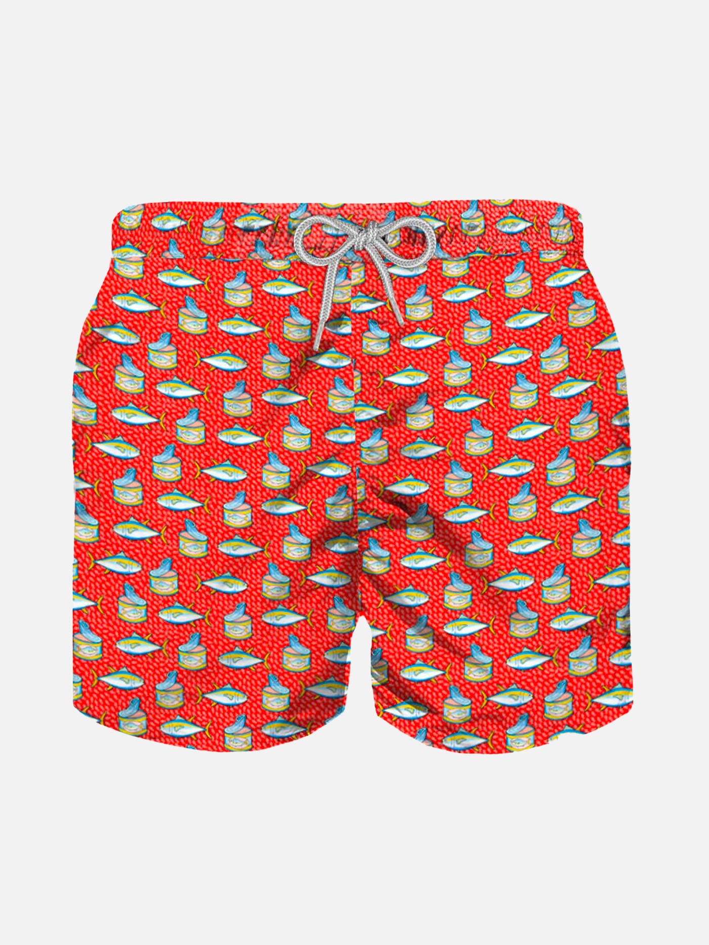 Micro tuna box print boy's light red swimshorts - MC2 Saint Barth