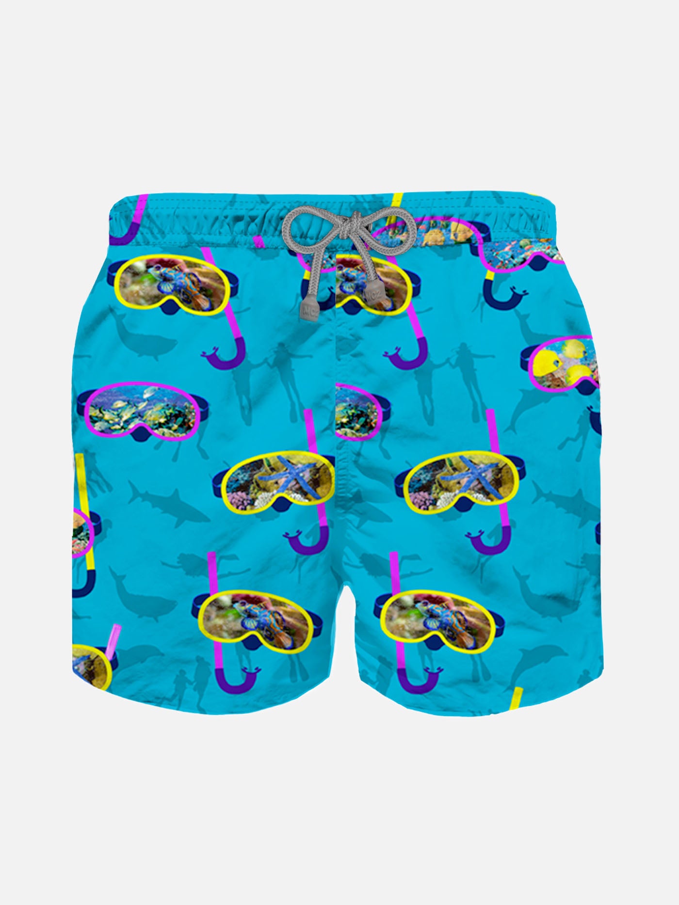 Boy classic swim shorts with diver mask print - MC2 Saint Barth