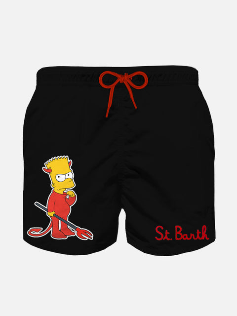 Boy swim shorts with Devil Bart patch | THE SIMPSON SPECIAL EDITION - MC2 Saint Barth