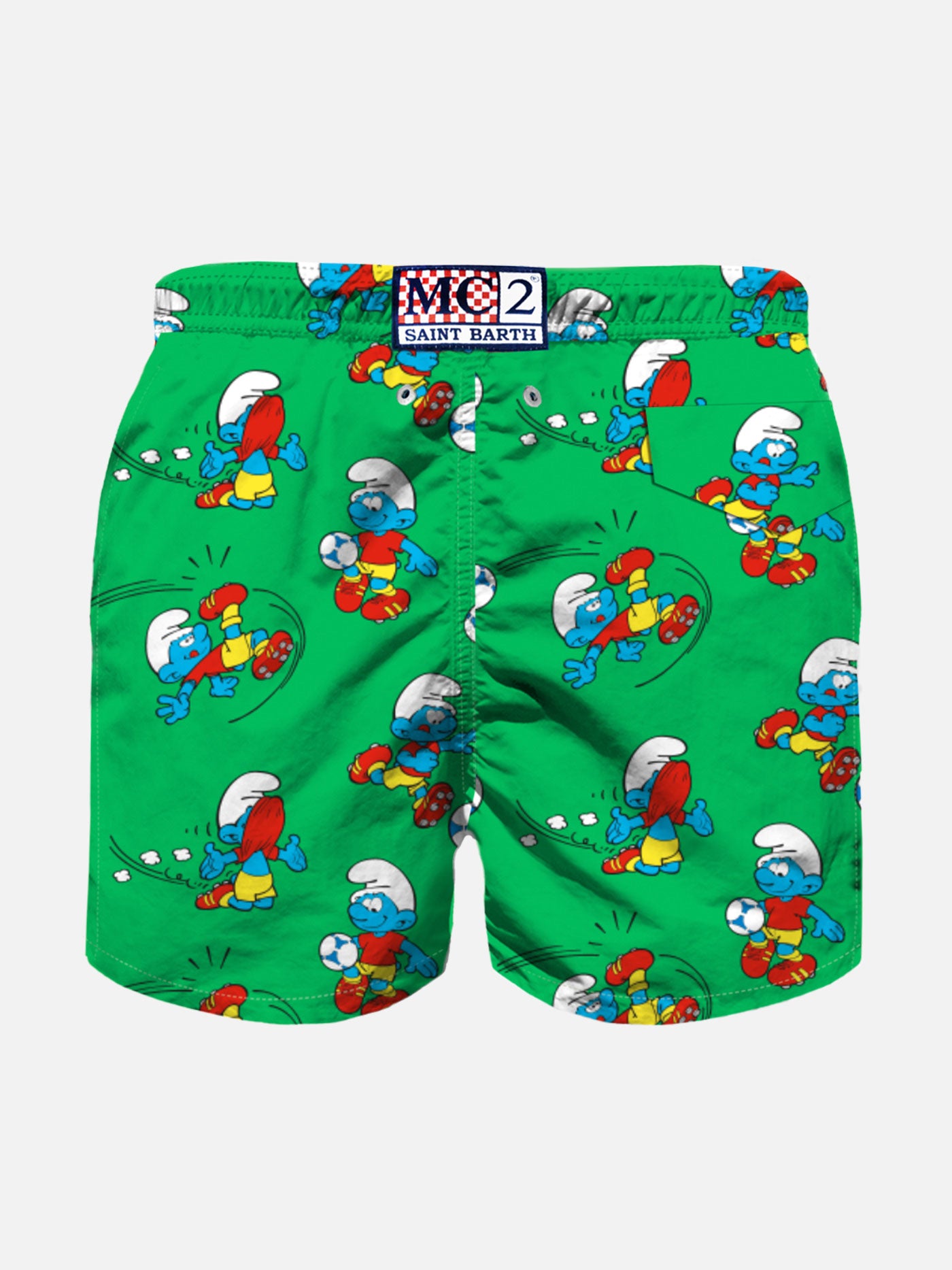 Boy swim shorts with soccer Smurf print | THE SMURFS SPECIAL EDITION - MC2 Saint Barth