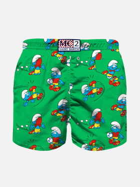Boy swim shorts with soccer Smurf print | THE SMURFS SPECIAL EDITION - MC2 Saint Barth