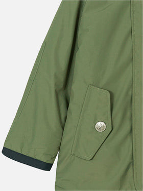 Boy hooded military green parka jacket Voyager Jr - MC2 Saint Barth