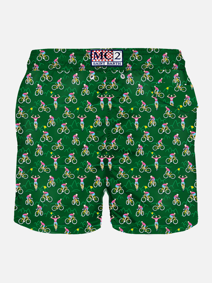 Man light fabric swim shorts with cyclist print - MC2 Saint Barth