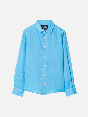 Light blue Linen shirt Boy - MC2 Saint Barth