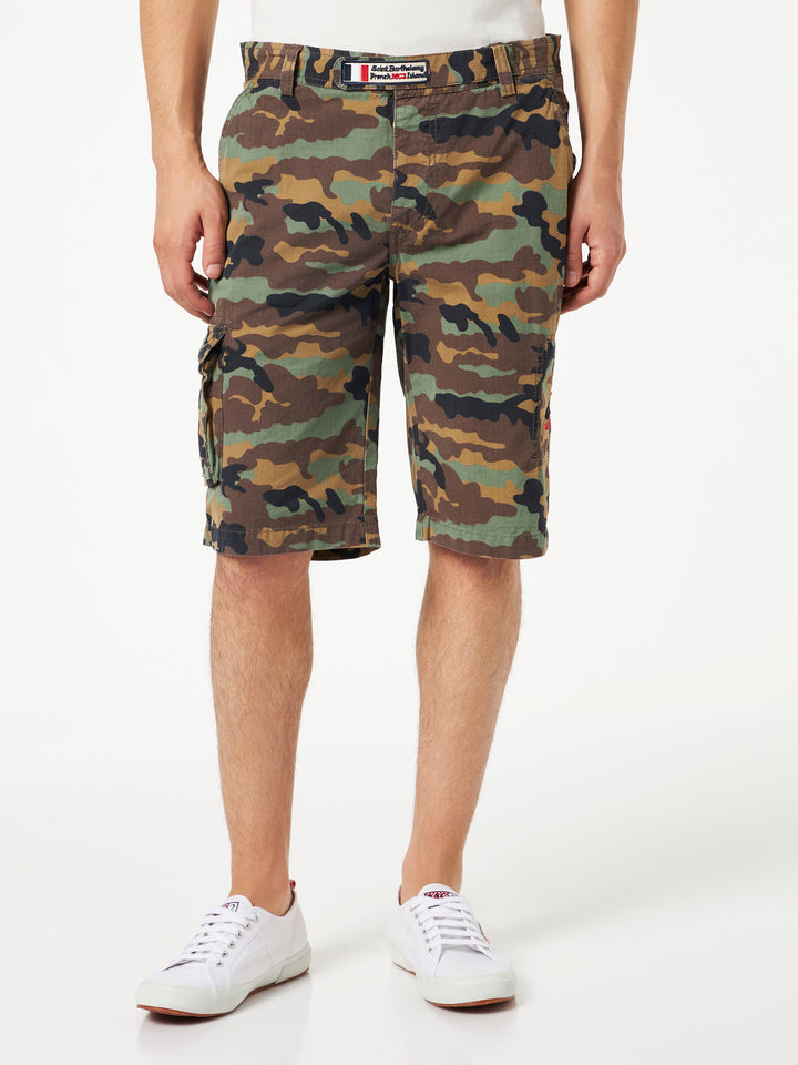 Man camouflage cargo bermuda with pockets - MC2 Saint Barth