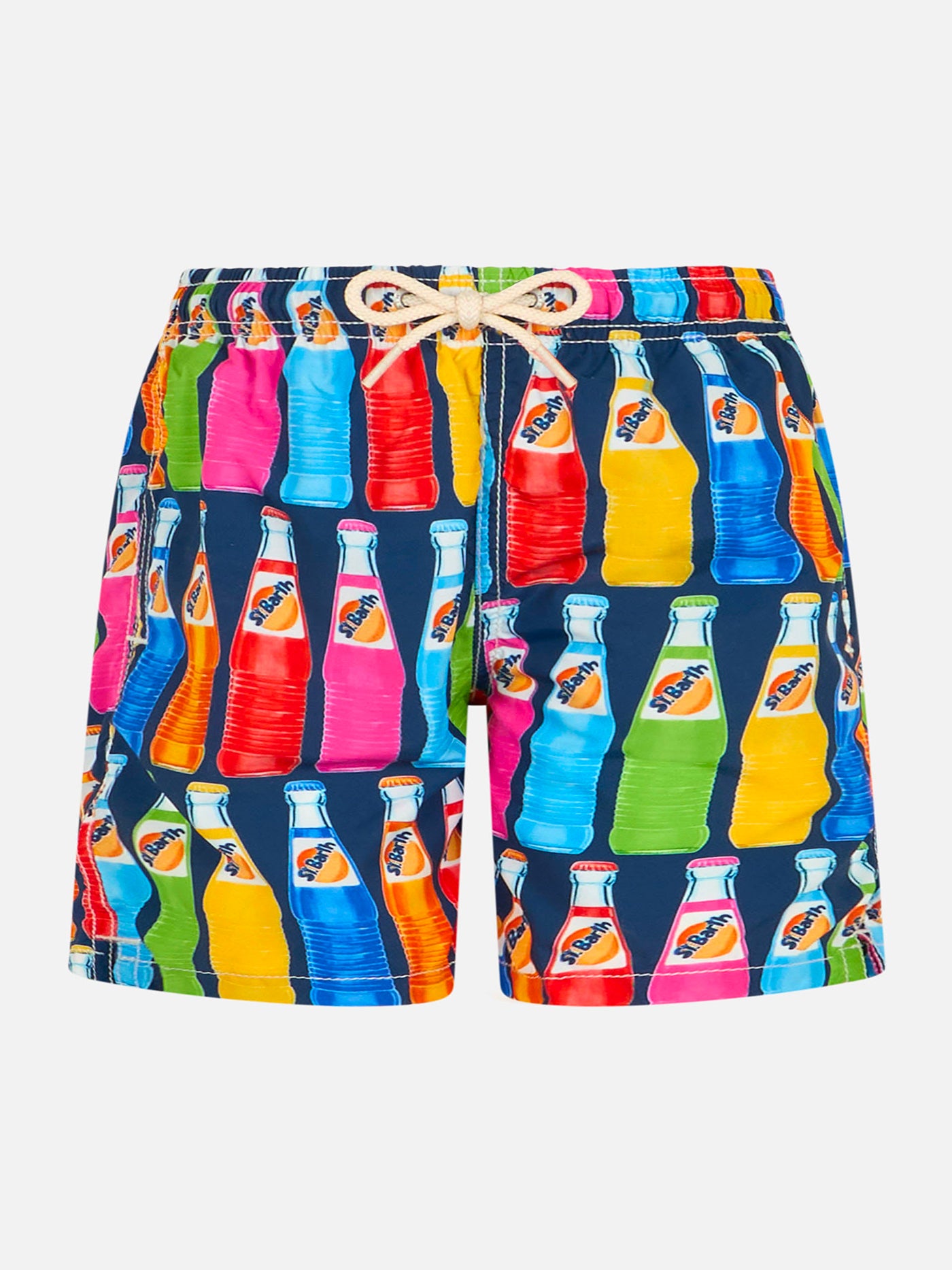Boy lightweight fabric swim-shorts Jean Lighting with pop corn print - MC2 Saint Barth