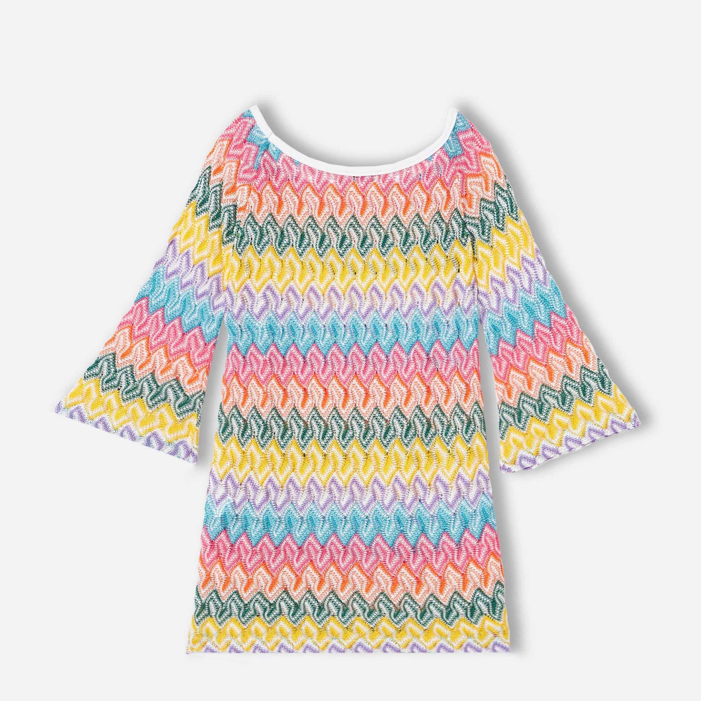 Girls Knit Dress Chevron - MC2 Saint Barth