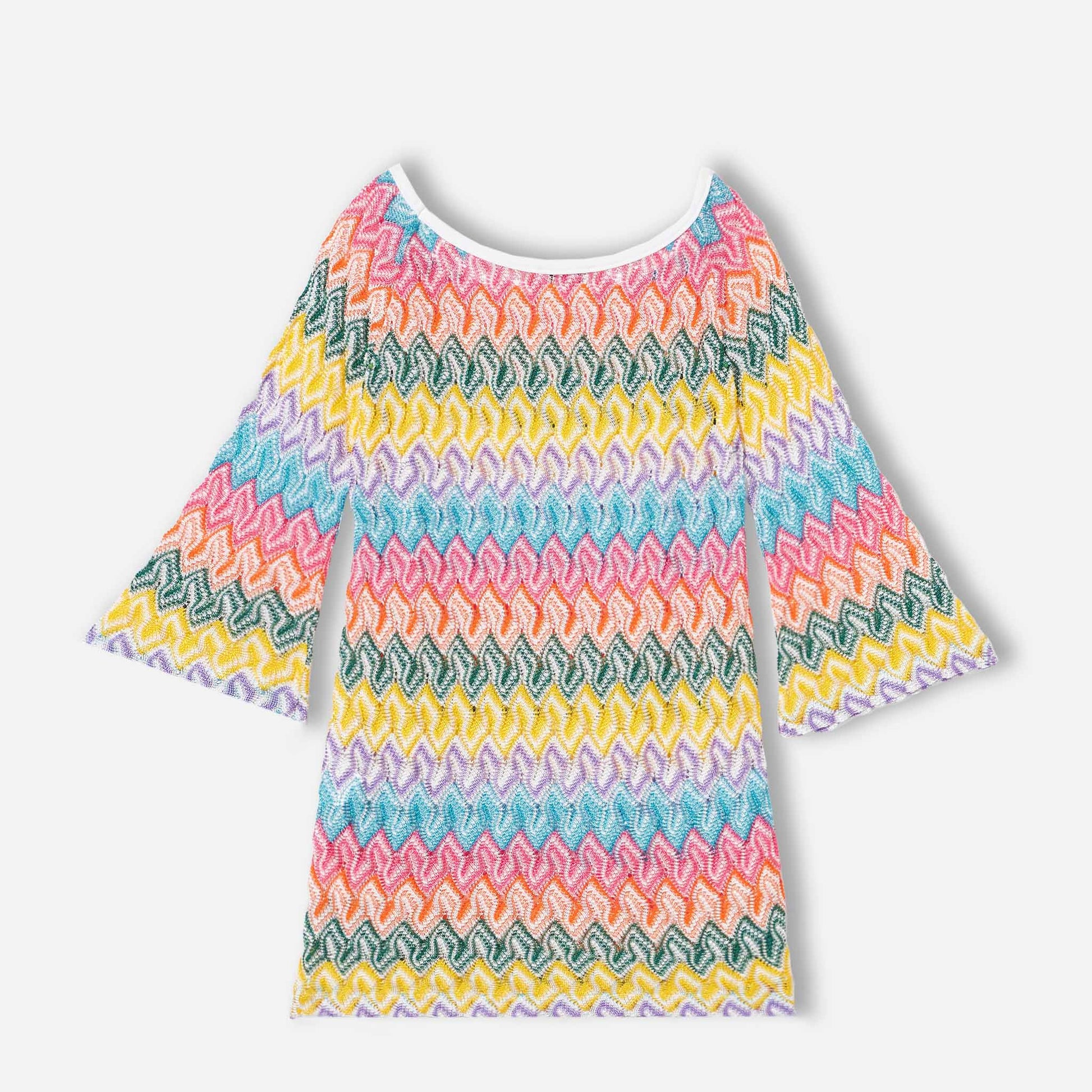 Girls Knit Dress Chevron - MC2 Saint Barth
