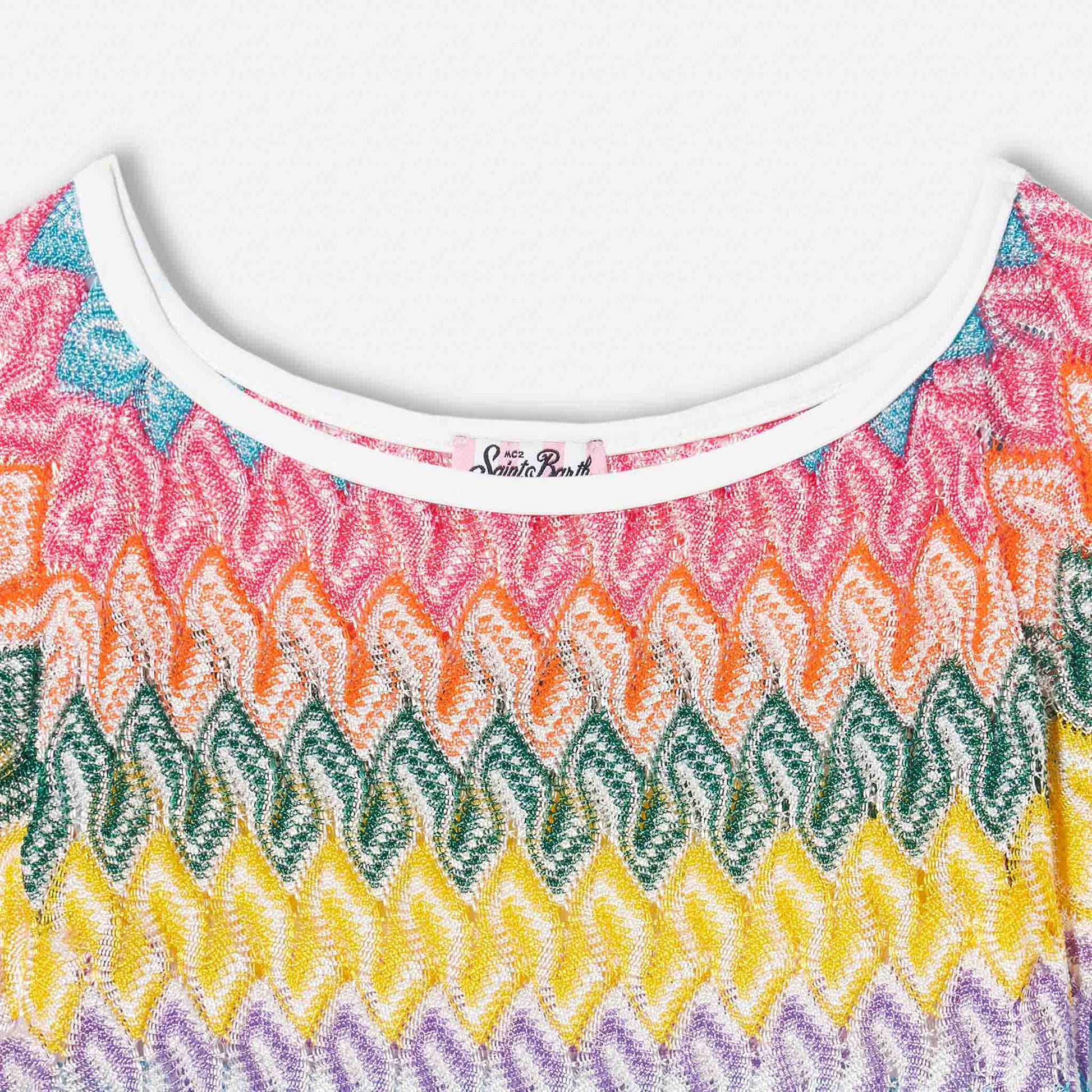 Girls Knit Dress Chevron - MC2 Saint Barth