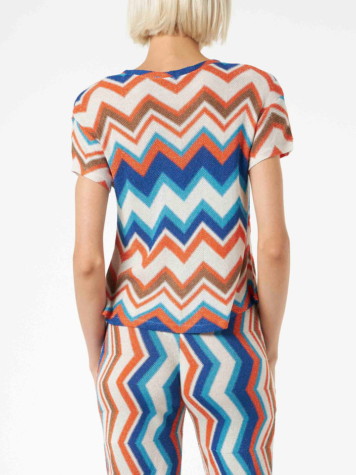 Orange chevron knitted top - MC2 Saint Barth