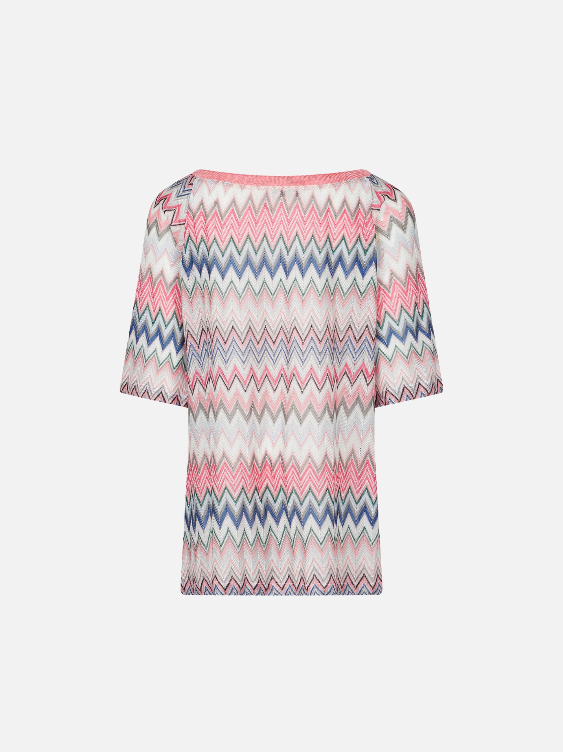 Pink chevron pattern girl knit dress - MC2 Saint Barth