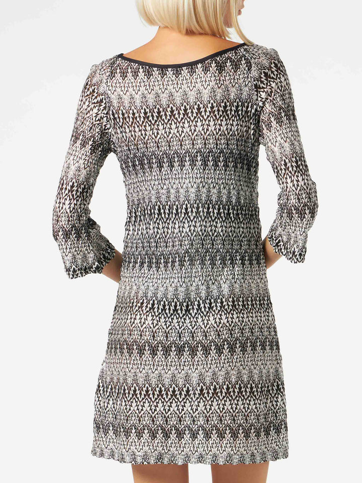 Black and white knitted chevron mini dress - MC2 Saint Barth