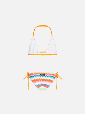Girl triangle bikini with multicolor pattern - MC2 Saint Barth