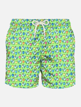 Light fabric man swim shorts roosters print - MC2 Saint Barth