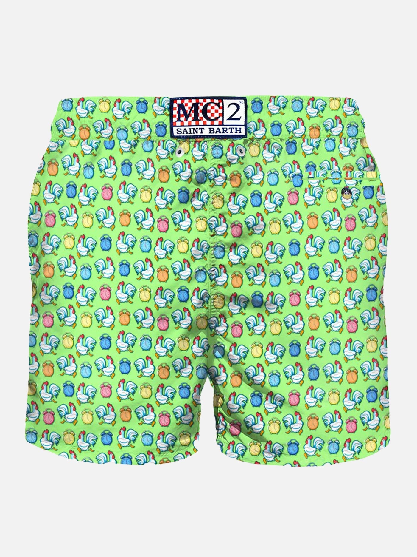 Light fabric man swim shorts roosters print - MC2 Saint Barth