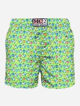 Light fabric man swim shorts roosters print - MC2 Saint Barth