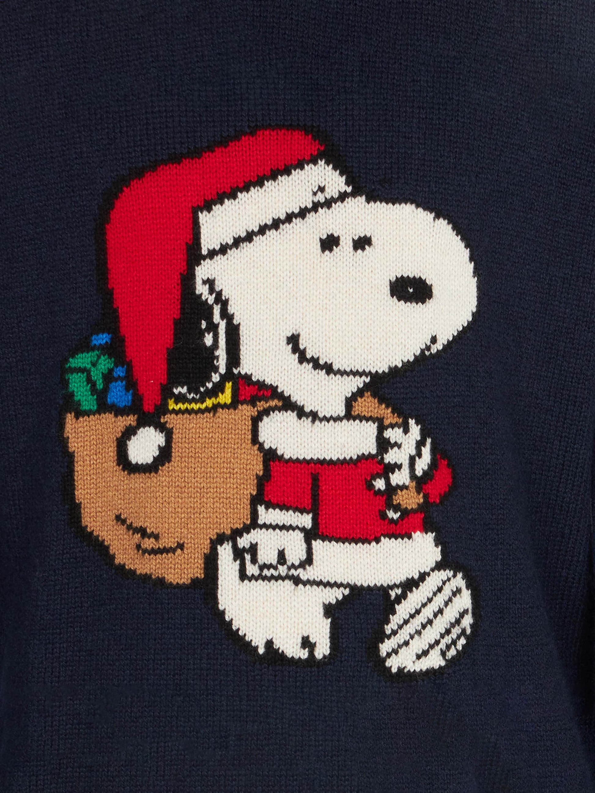 Boy crewneck sweater with Christmas Snoopy print | PEANUTS™ SPECIAL EDITION - MC2 Saint Barth