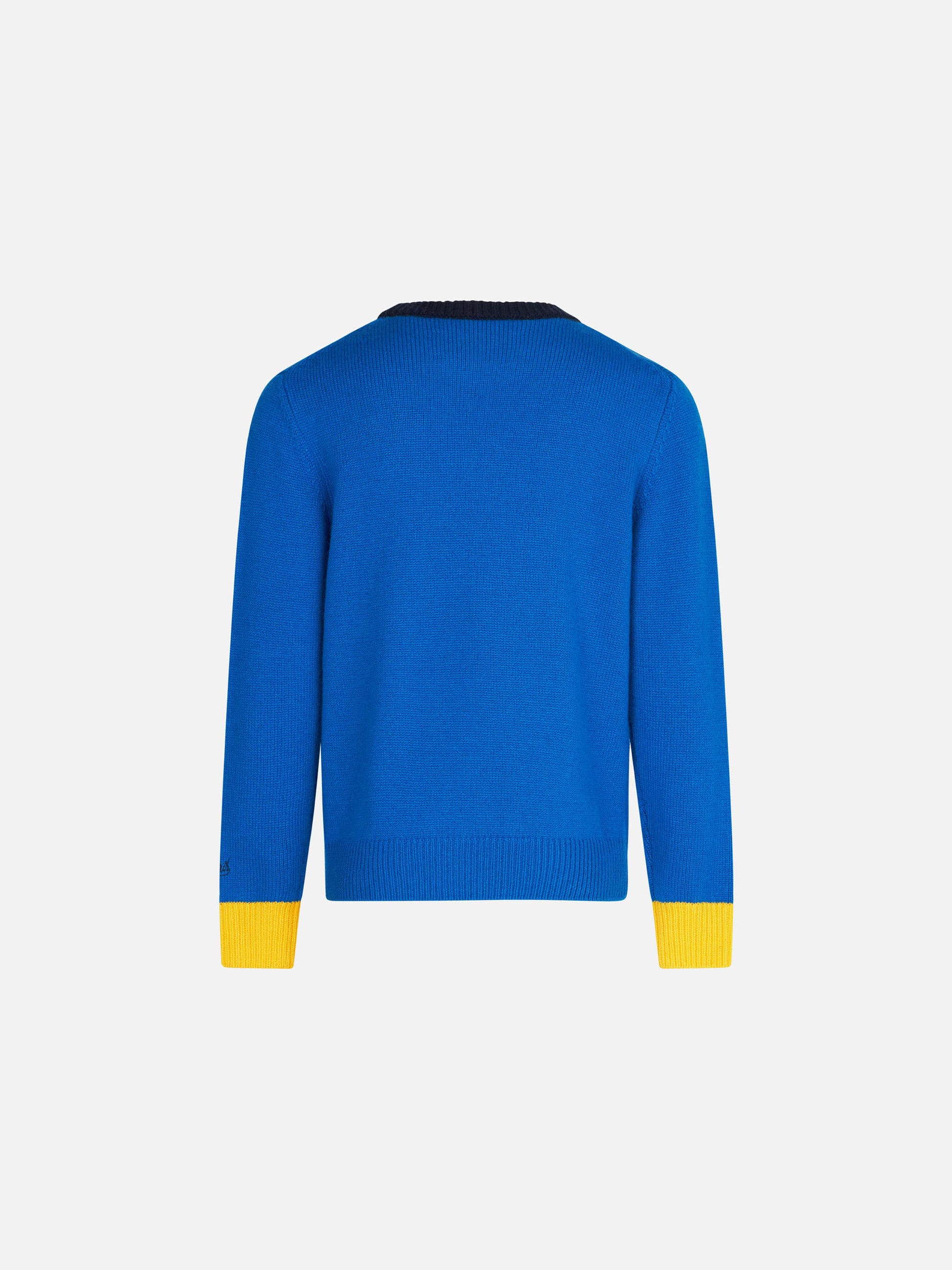 Boy blue crewneck sweater with embroidery - MC2 Saint Barth