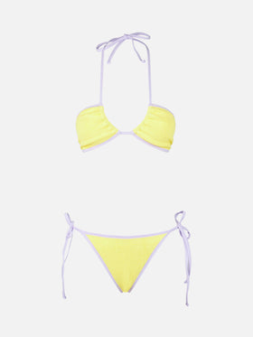 Woman yellow crinkle bandeau bikini | MELISSA SATTA SPECIAL EDITION - MC2 Saint Barth
