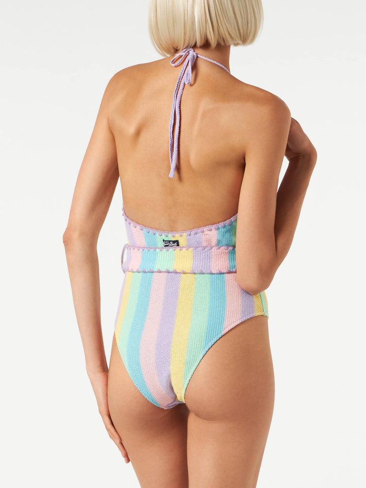 One-piece swimsuit Axelle in pastel colors crochet - MC2 Saint Barth