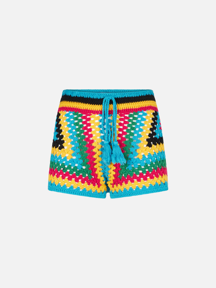 Multicolor crochet shorts - MC2 Saint Barth