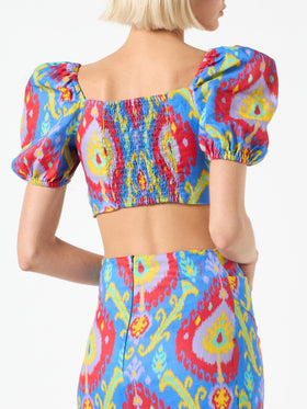 Crop top with ikat print - MC2 Saint Barth