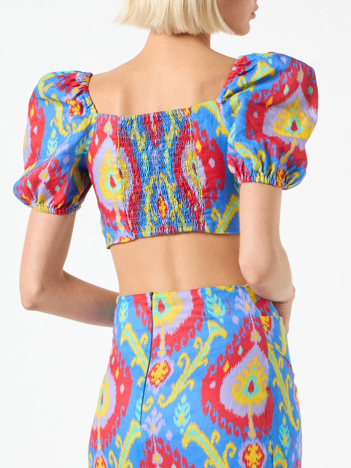 Crop top with ikat print - MC2 Saint Barth