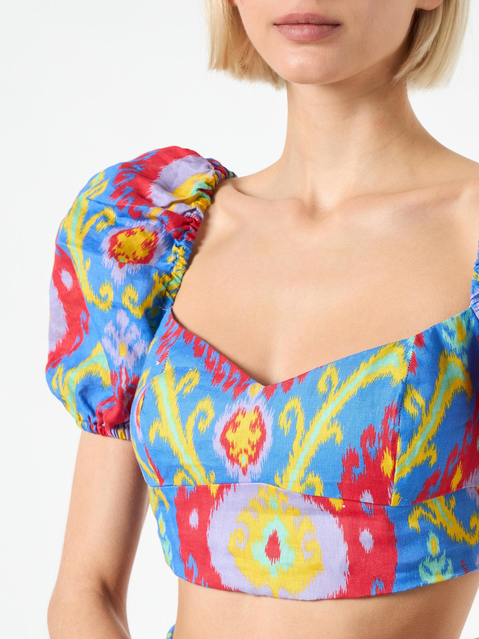 Crop top with ikat print - MC2 Saint Barth