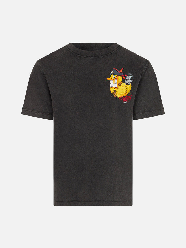 Boy cotton t-shirt with Crypto duck | CRYPTO PUPPETS® SPECIAL EDITION - MC2 Saint Barth