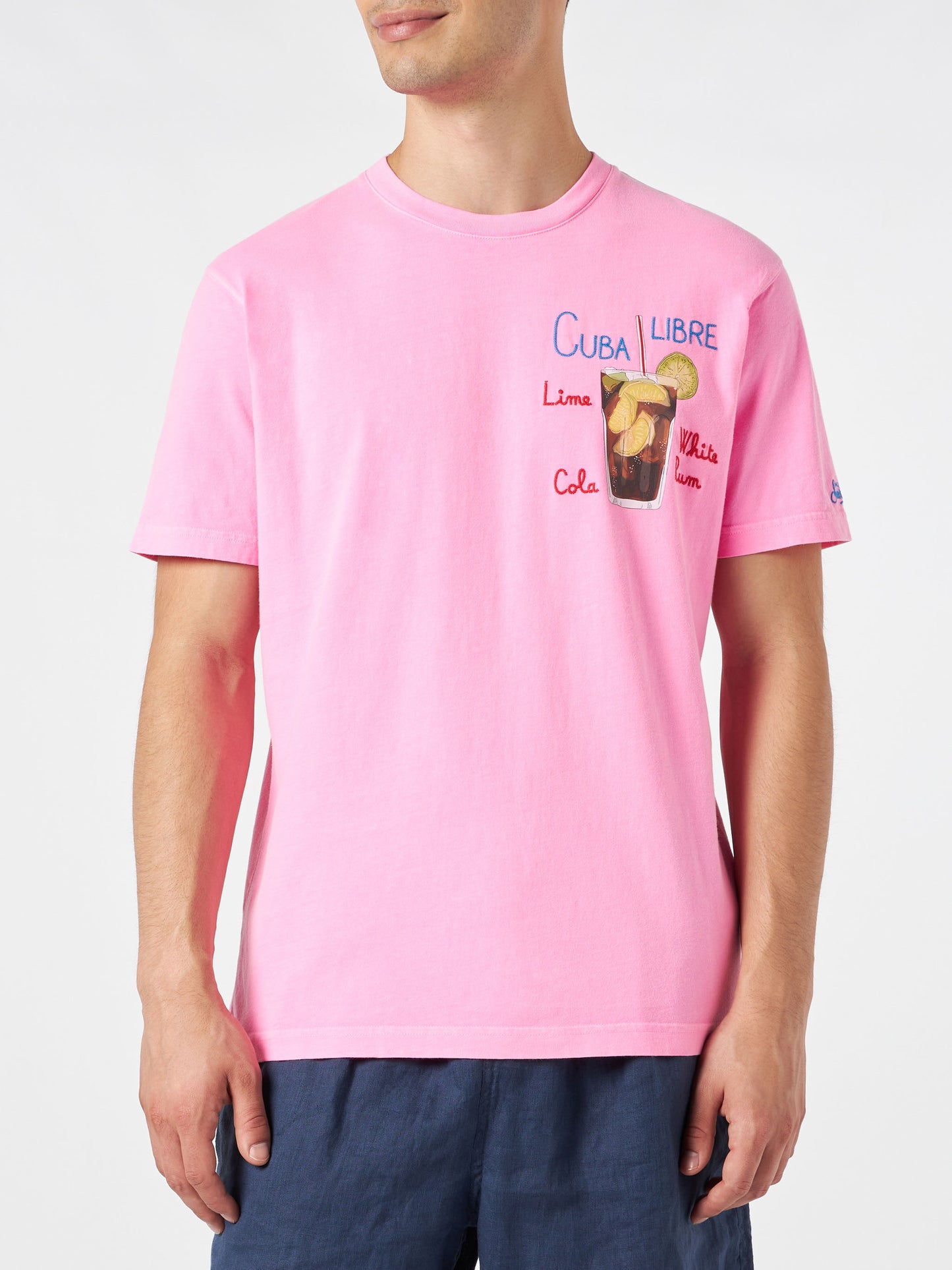 Herren-T-Shirt aus Baumwolle mit Cuba Libre-Stickerei