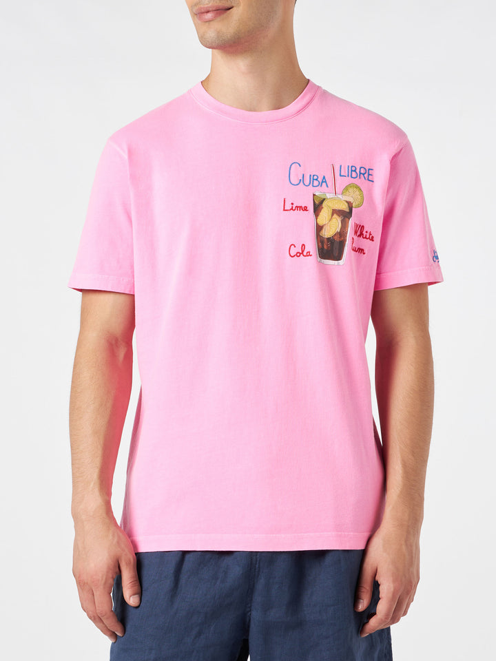 Herren-T-Shirt aus Baumwolle mit Cuba Libre-Stickerei