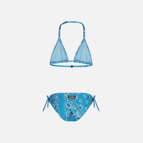 Girl triangle bikini with denim bandanna print - MC2 Saint Barth