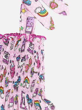 Cotton dress Lola with rainbow print - MC2 Saint Barth