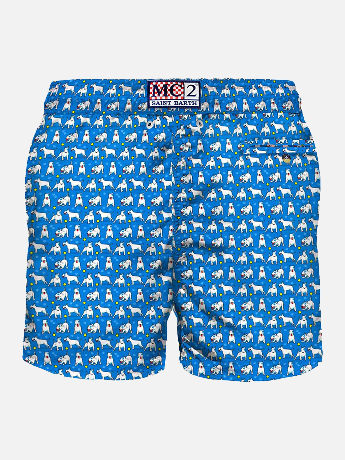 Light fabric man swim shorts bull terrier print - MC2 Saint Barth