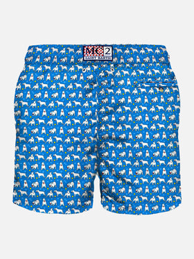 Light fabric man swim shorts bull terrier print - MC2 Saint Barth