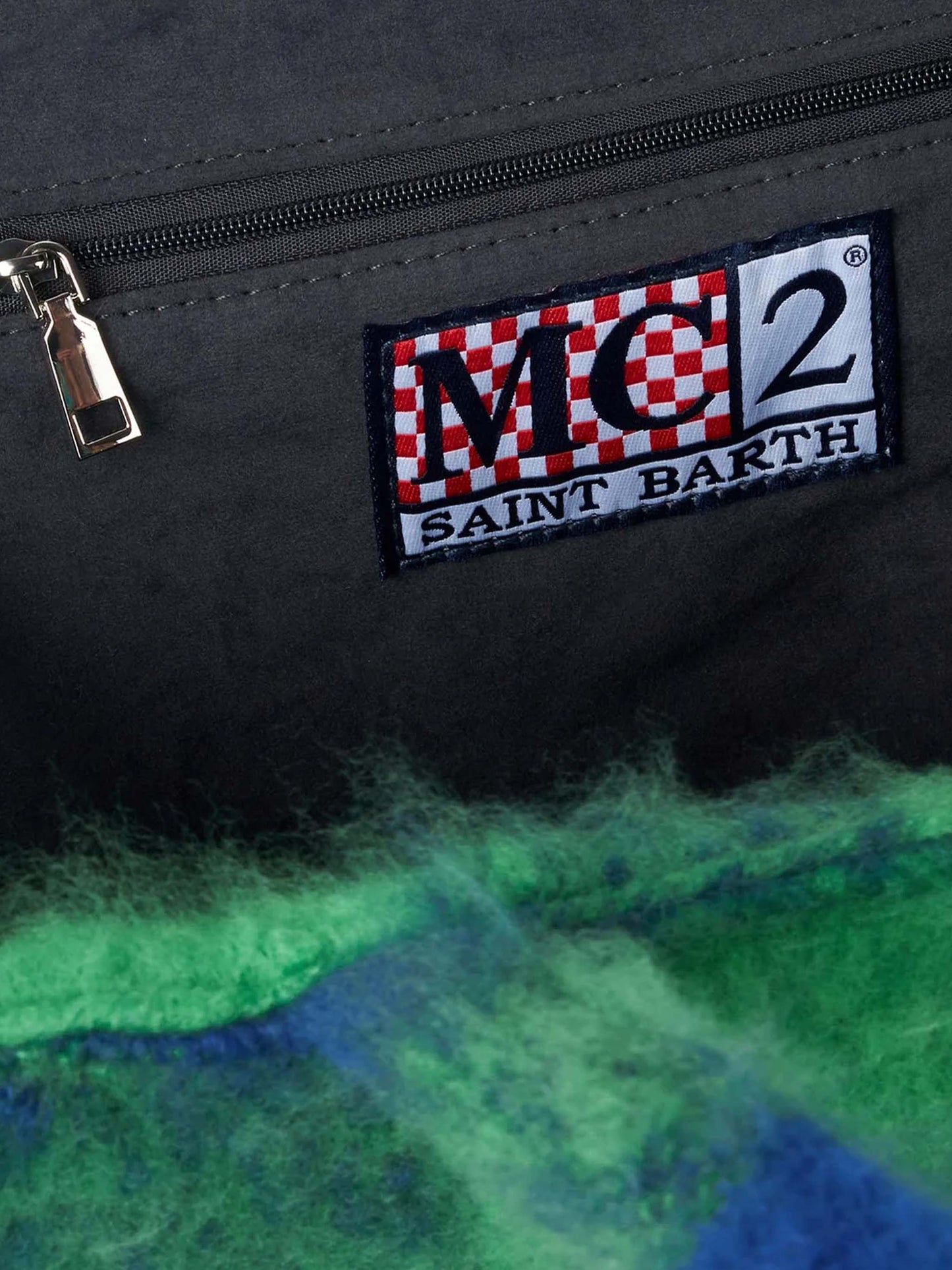 Vanity blanket shoulder bag with green and blue check - MC2 Saint Barth