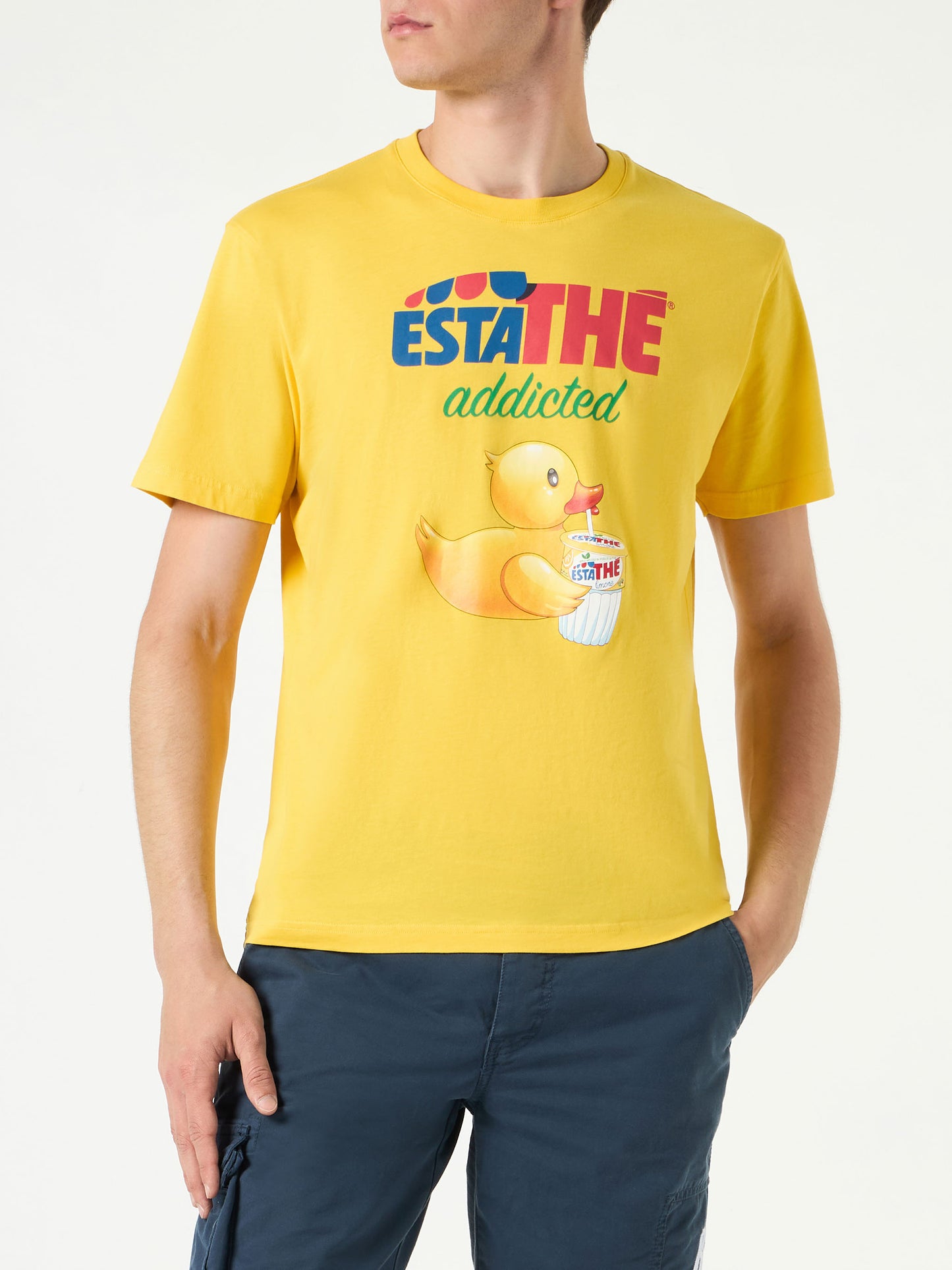 Man cotton t-shirt with Estathé ducky print | ESTATHE' SPECIAL EDITION - MC2 Saint Barth
