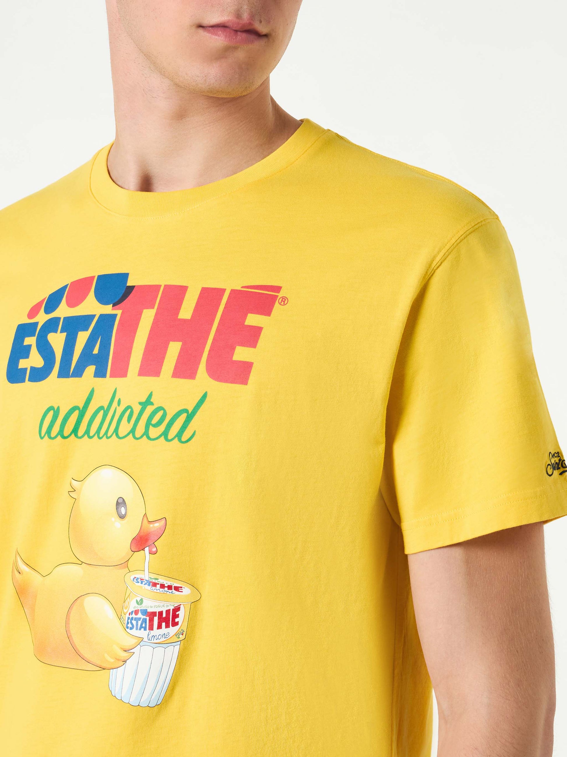 Man cotton t-shirt with Estathé ducky print | ESTATHE' SPECIAL EDITION - MC2 Saint Barth