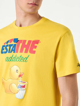 Man cotton t-shirt with Estathé ducky print | ESTATHE' SPECIAL EDITION - MC2 Saint Barth
