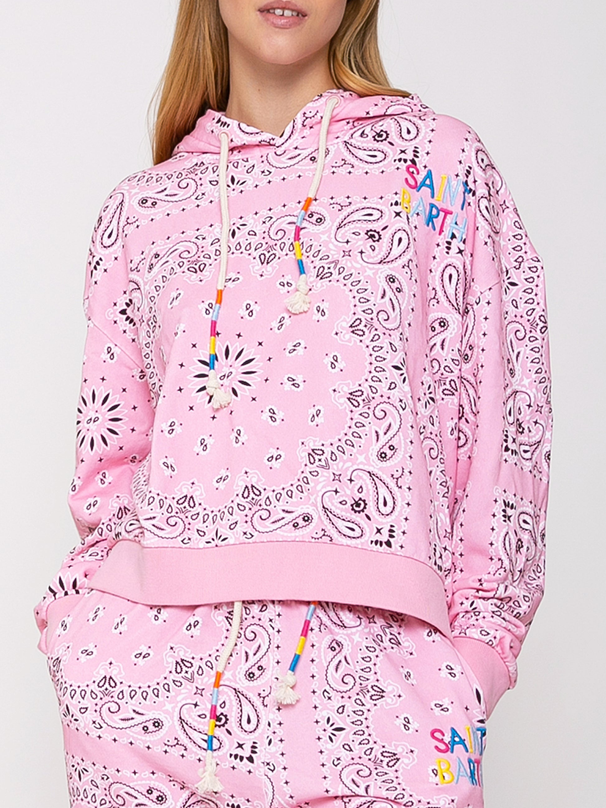 Cotton bandanna hoodie with Saint Barth embroidery - MC2 Saint Barth