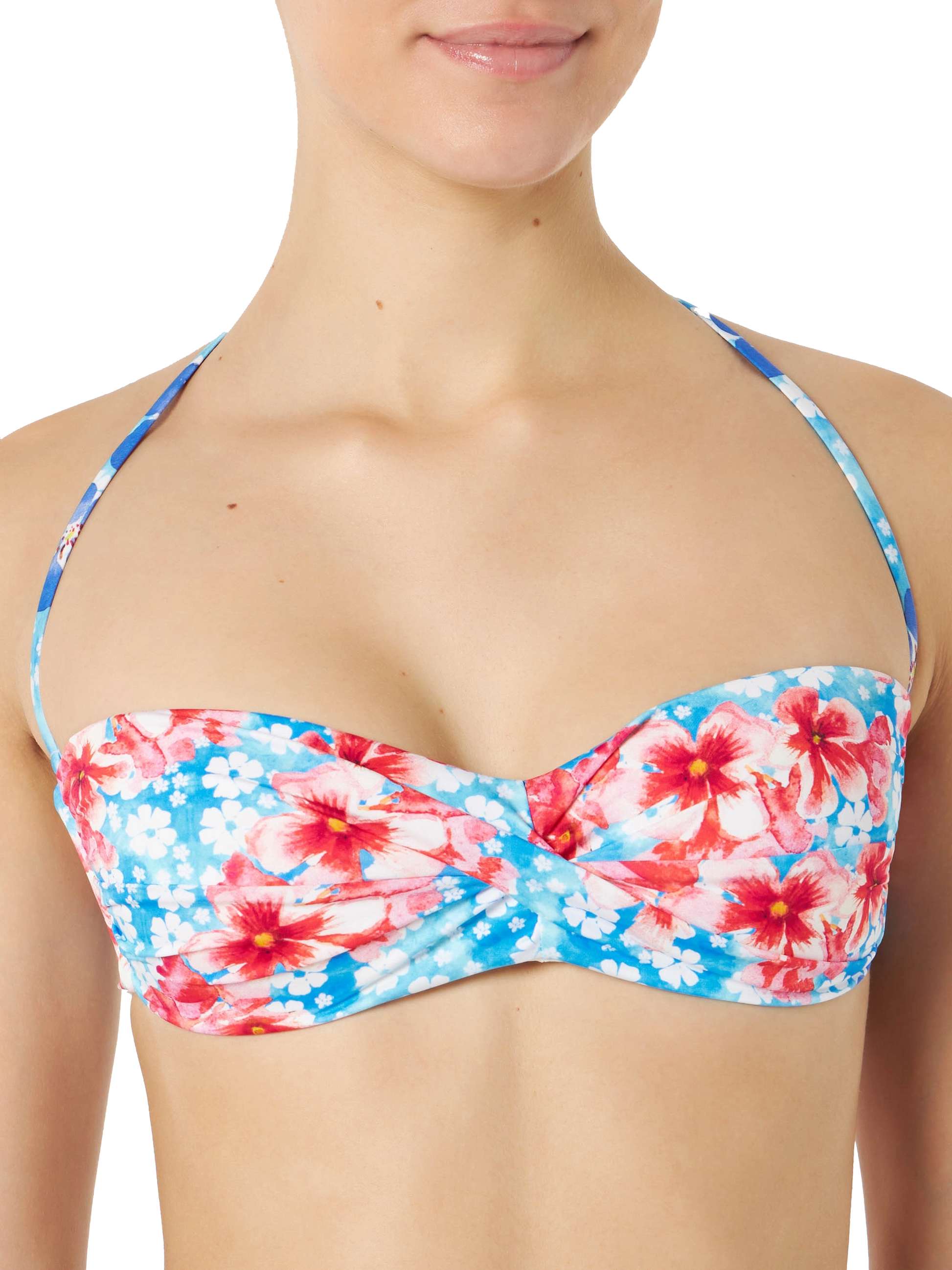Woman bandeau top with flower print - MC2 Saint Barth